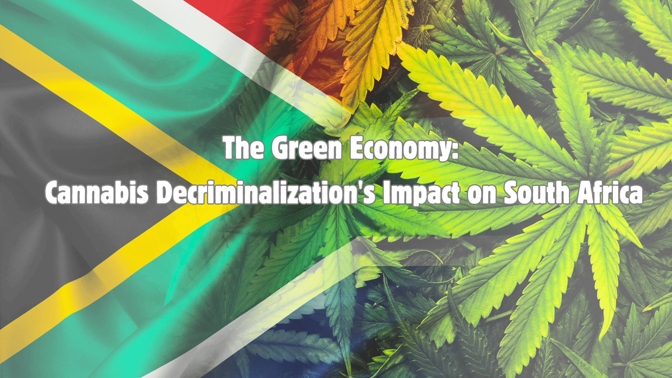 Cannabis vapes with South African flag overlay, highlighting decriminalization.
